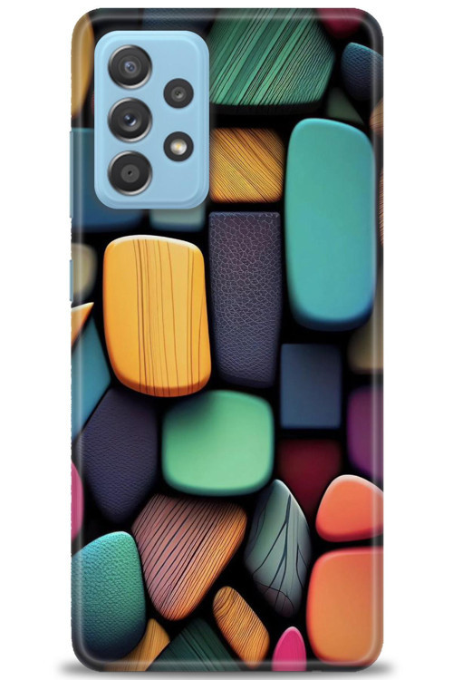 Samsung Galaxy A52s 5G Kılıf HD Baskılı Kılıf - Renkli Taşlar