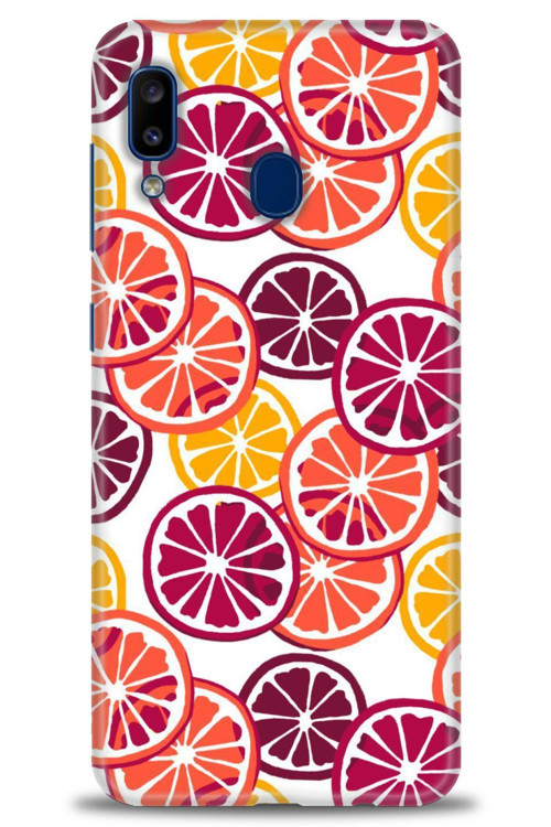 Samsung Galaxy A30 Kılıf HD Baskılı Kılıf - Bordo Limon Dilimleri