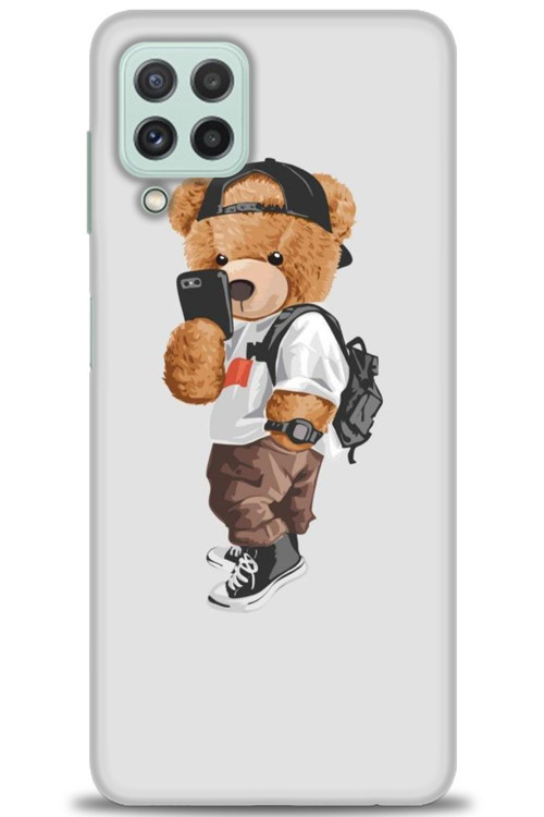 Samsung Galaxy A22 Kılıf HD Baskılı Kılıf - Teddy Bear Cool