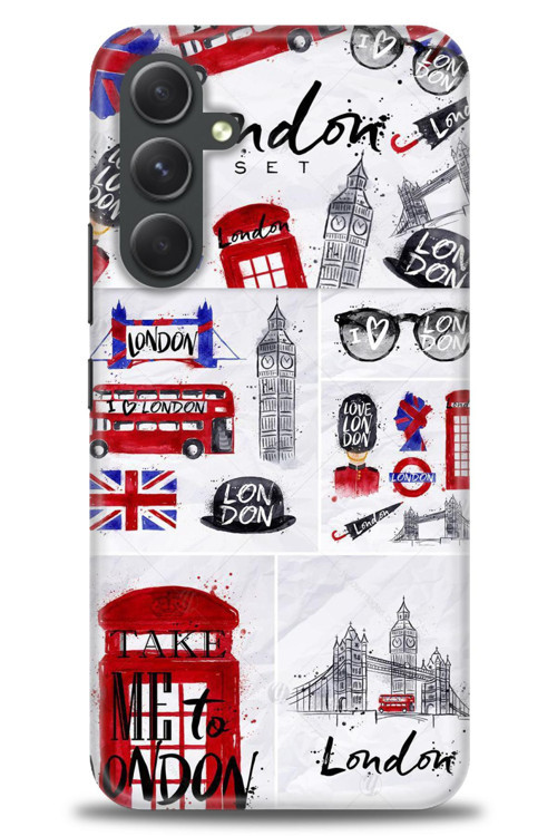Samsung Galaxy A54 Kılıf HD Baskılı Kılıf - London Set