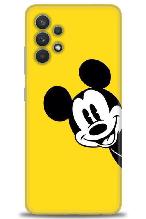 Samsung Galaxy A32 Kılıf HD Baskılı Kılıf - Sarı Mickey Mouse