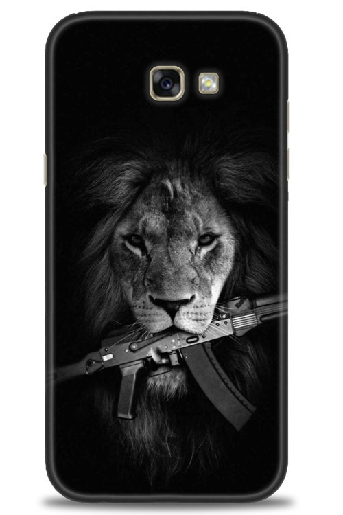 Samsung Galaxy A7 2017 / A720 Kılıf HD Baskılı Kılıf - Tüfek ve Aslan