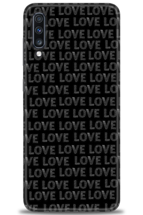 Samsung Galaxy A70 Kılıf HD Baskılı Kılıf - Black Love