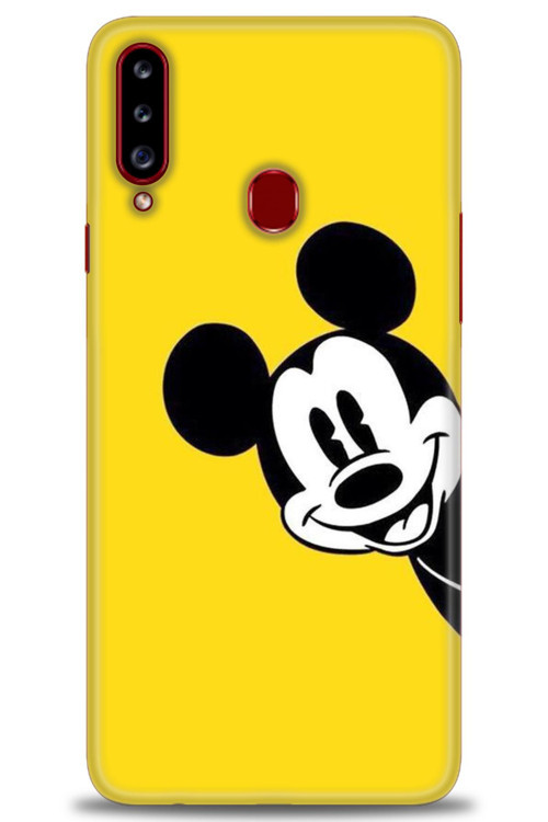 Samsung Galaxy A20S Kılıf HD Baskılı Kılıf - Sarı Mickey Mouse