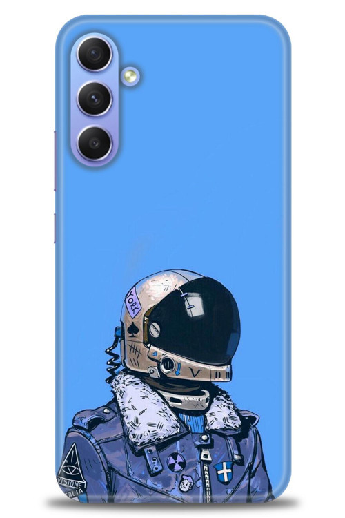 Samsung Galaxy A34 Kılıf HD Baskılı Kılıf - Mavi Astronot