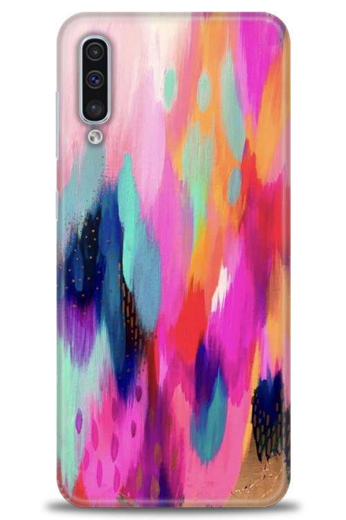 Samsung Galaxy A50 Kılıf HD Baskılı Kılıf - Yaldızlı Renkler