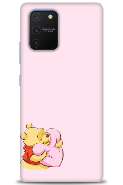 Samsung Galaxy A91 / S10 Lite Kılıf HD Baskılı Kılıf - Winnie the Pooh Kalpli