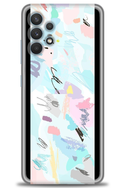 Samsung Galaxy A32 Kılıf HD Baskılı Kılıf - Blue and Purple