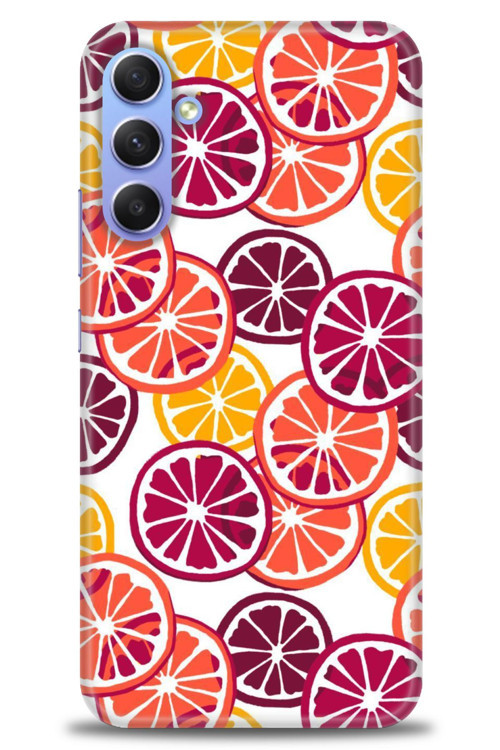 Samsung Galaxy A34 Kılıf HD Baskılı Kılıf - Bordo Limon Dilimleri