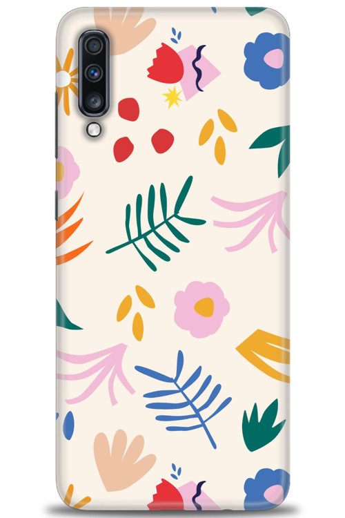 Samsung Galaxy A70 Kılıf HD Baskılı Kılıf - Renkli Dallar