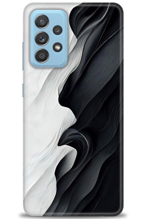 Samsung Galaxy A72 Kılıf HD Baskılı Kılıf - Black and White
