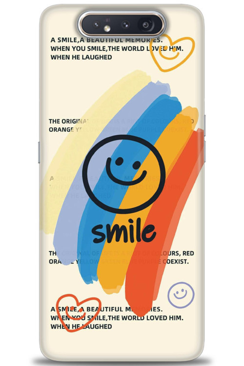 Samsung Galaxy A80 Kılıf HD Baskılı Kılıf - Smile