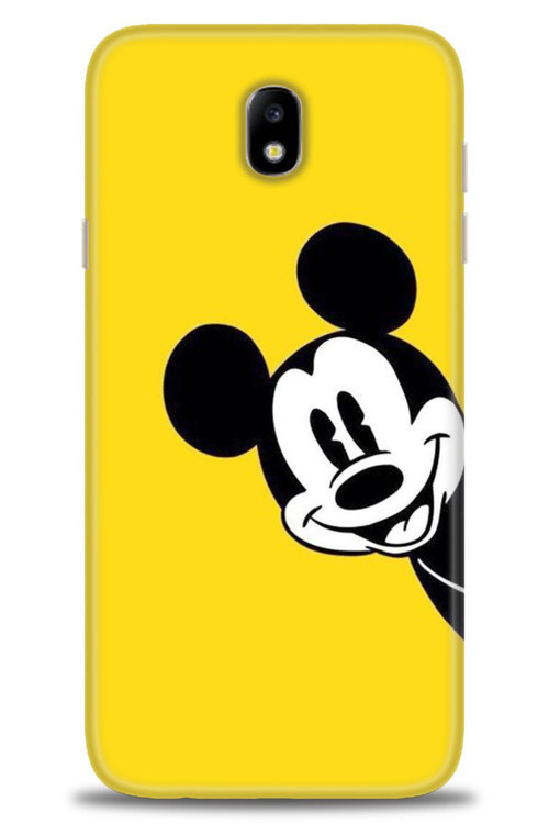 Samsung Galaxy J7 Pro / J730 Kılıf HD Baskılı Kılıf - Sarı Mickey Mouse