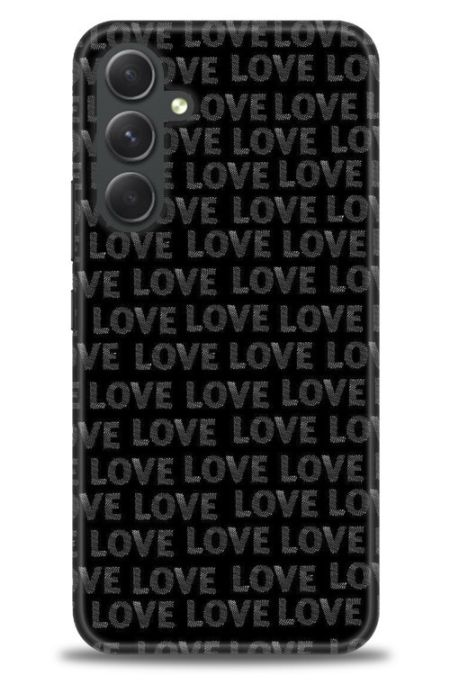 Samsung Galaxy A54 Kılıf HD Baskılı Kılıf - Black Love