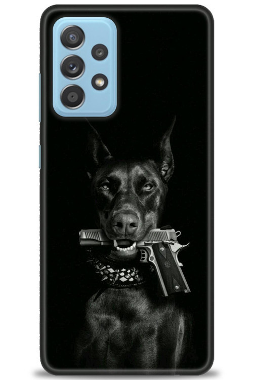 Samsung Galaxy A52s 5G Kılıf HD Baskılı Kılıf - Tabanca ve Köpek