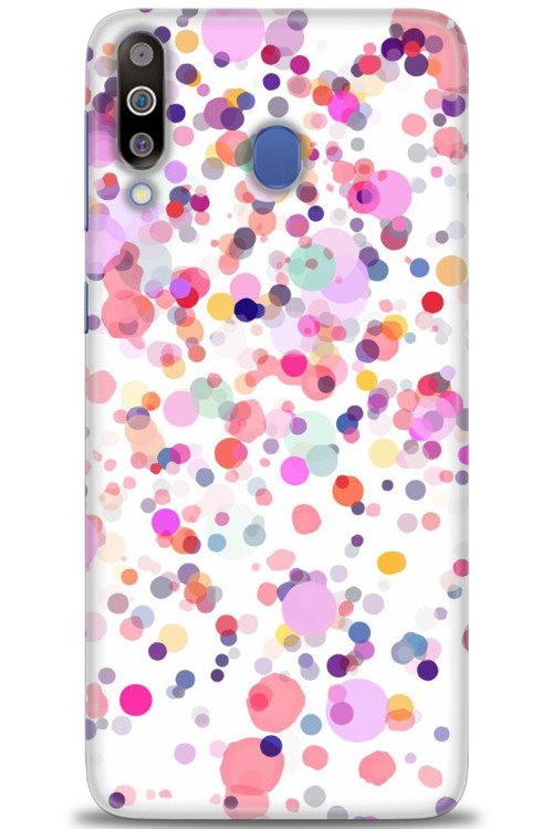 Samsung Galaxy M30 Kılıf HD Baskılı Kılıf - Renkli Benekler