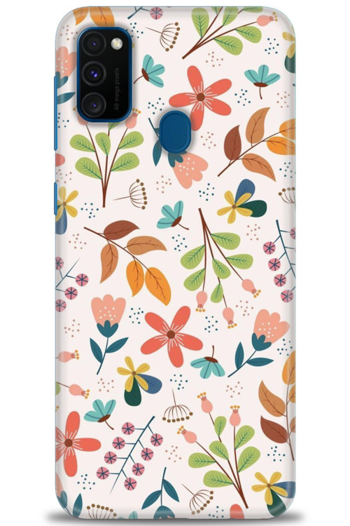 Samsung Galaxy M21 Kılıf HD Baskılı Kılıf - Renkli Dallar