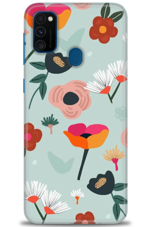 Samsung Galaxy M21 Kılıf HD Baskılı Kılıf - Çiçekli Dallar