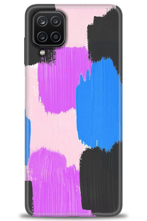 Samsung Galaxy M12 Kılıf HD Baskılı Kılıf - Mor Siyah