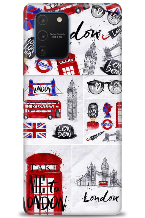 Samsung Galaxy A91 / S10 Lite Kılıf HD Baskılı Kılıf - London Set