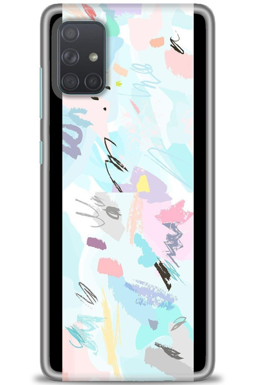 Samsung Galaxy A71 Kılıf HD Baskılı Kılıf - Blue and Purple