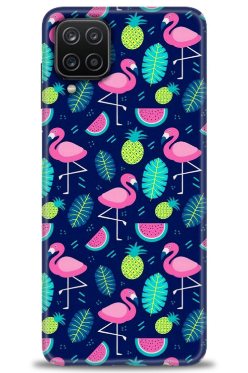 Samsung Galaxy M12 Kılıf HD Baskılı Kılıf - Flamingo Ananas