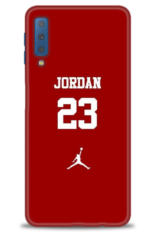 Samsung Galaxy A7 2018 Kılıf HD Baskılı Kılıf - Jordan Kırmızı