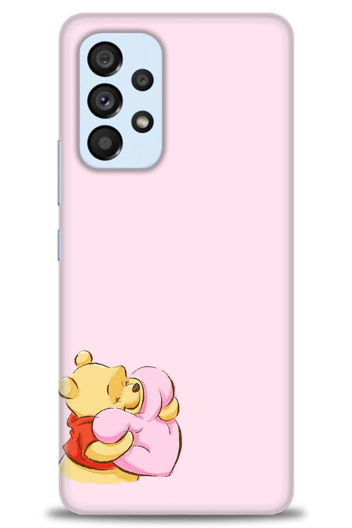 Samsung Galaxy A53 5G Kılıf HD Baskılı Kılıf - Winnie the Pooh Kalpli