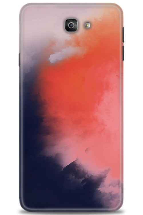 Samsung Galaxy J7 Prime Kılıf HD Baskılı Kılıf - Sisli Turuncu
