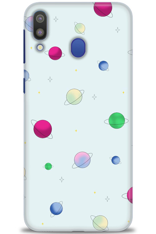 Samsung Galaxy M20 Kılıf HD Baskılı Kılıf - Gezegenler Çizim