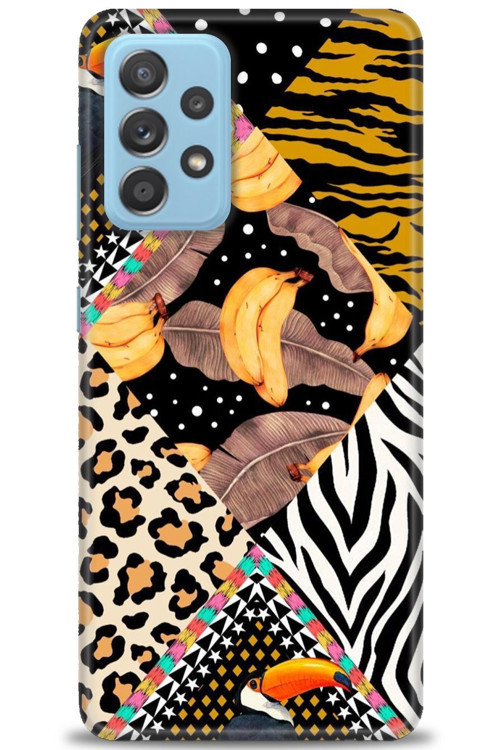 Samsung Galaxy A72 Kılıf HD Baskılı Kılıf - Muz Papağan