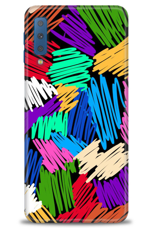 Samsung Galaxy A7 2018 Kılıf HD Baskılı Kılıf - Karalama