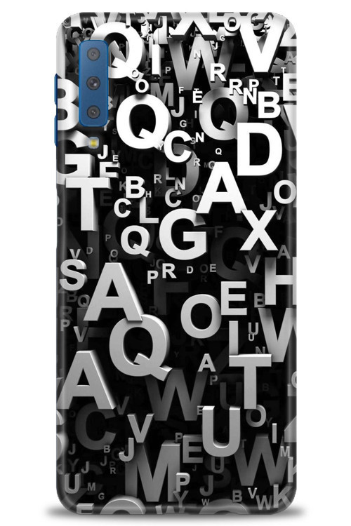 Samsung Galaxy A7 2018 Kılıf HD Baskılı Kılıf - Harfler
