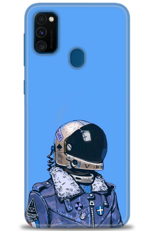 Samsung Galaxy M30S Kılıf HD Baskılı Kılıf - Mavi Astronot
