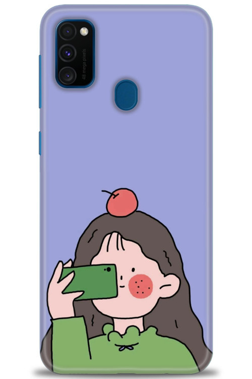 Samsung Galaxy M30S Kılıf HD Baskılı Kılıf - Yeşil Kız