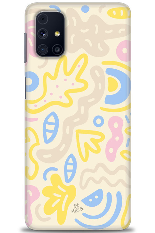 Samsung Galaxy M51 Kılıf HD Baskılı Kılıf - Krem Tonları