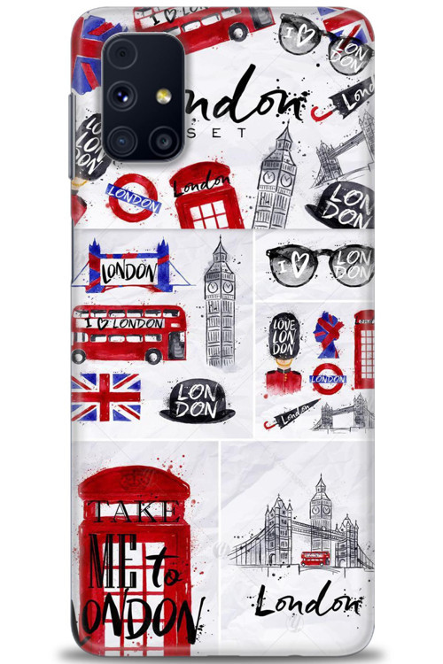 Samsung Galaxy M31S Kılıf HD Baskılı Kılıf - London Set