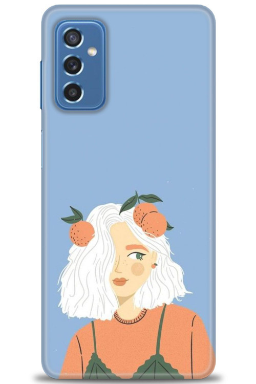Samsung Galaxy M52 5G Kılıf HD Baskılı Kılıf - Beyaz Saçlı Kız