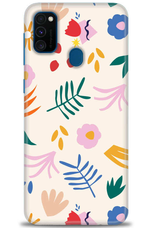 Samsung Galaxy M30S Kılıf HD Baskılı Kılıf - Renkli Dallar