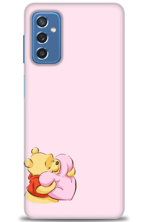 Samsung Galaxy M52 5G Kılıf HD Baskılı Kılıf - Winnie the Pooh Kalpli