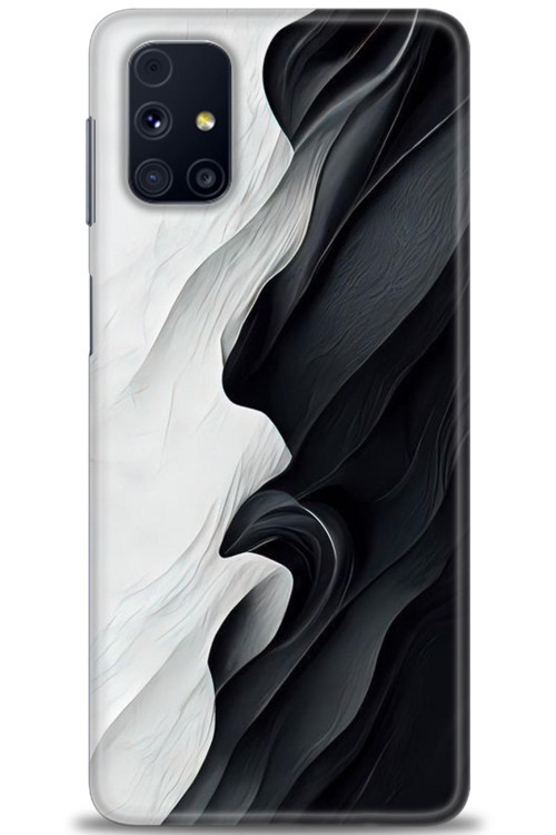Samsung Galaxy M31S Kılıf HD Baskılı Kılıf - Black and White