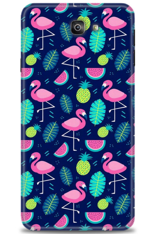 Samsung Galaxy J7 Prime Kılıf HD Baskılı Kılıf - Flamingo Ananas