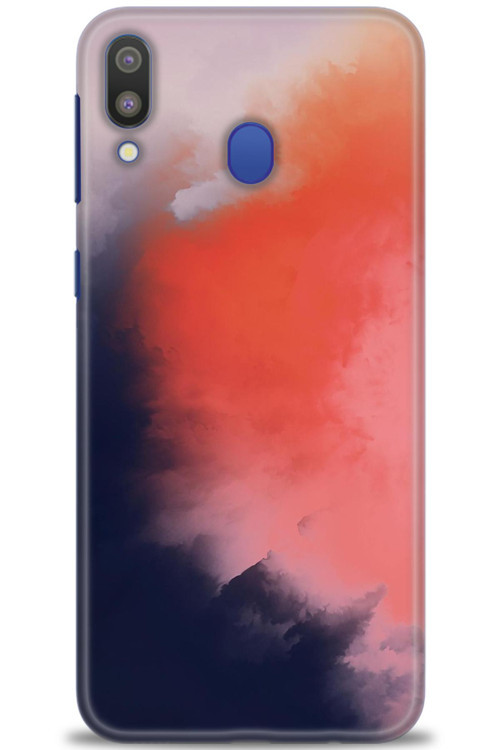 Samsung Galaxy M20 Kılıf HD Baskılı Kılıf - Sisli Turuncu