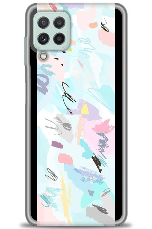 Samsung Galaxy M32 Kılıf HD Baskılı Kılıf - Blue and Purple