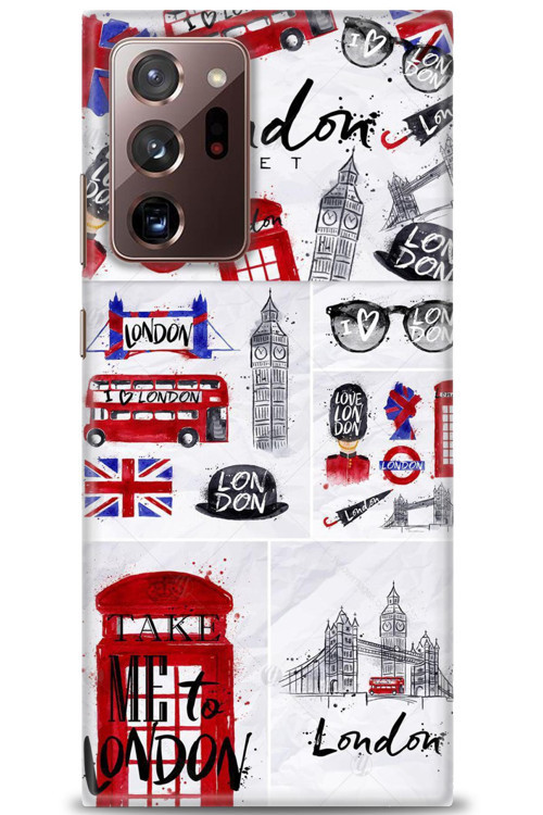 Samsung Galaxy Note 20 Kılıf HD Baskılı Kılıf - London Set