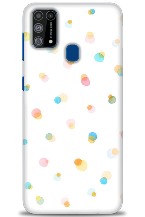 Samsung Galaxy M31 Kılıf HD Baskılı Kılıf - Rengarenk Puantiye