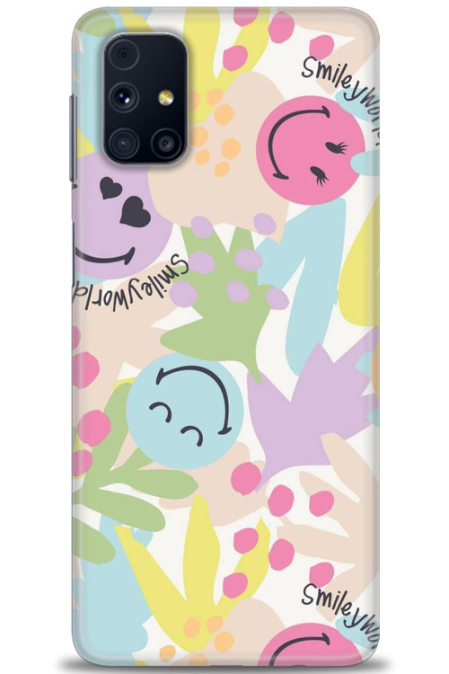 Samsung Galaxy M31S Kılıf HD Baskılı Kılıf - Smiley World