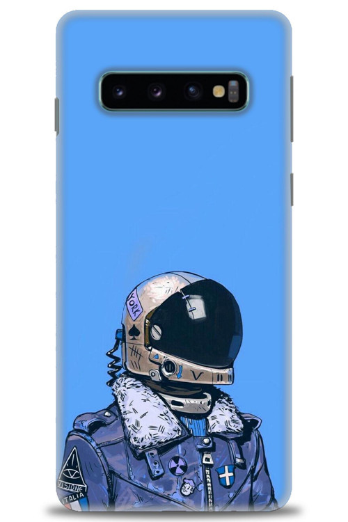 Samsung Galaxy S10 Kılıf HD Baskılı Kılıf - Mavi Astronot