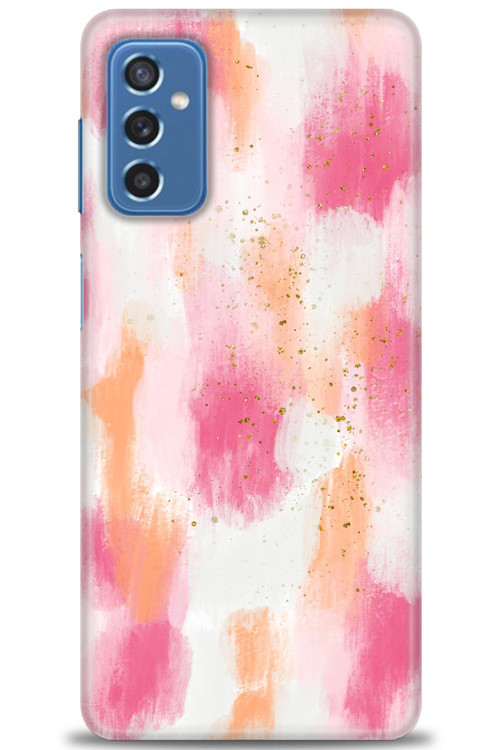 Samsung Galaxy M52 5G Kılıf HD Baskılı Kılıf - Pembe Palet