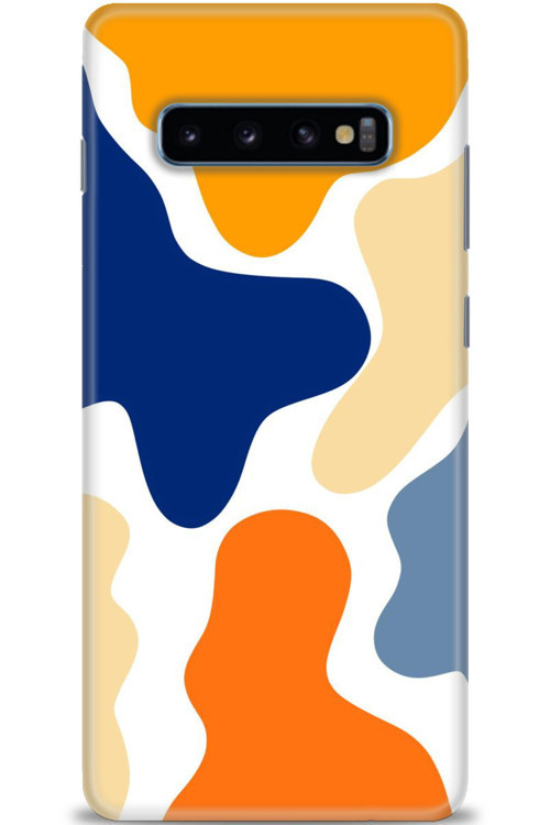 Samsung Galaxy S10 Plus Kılıf HD Baskılı Kılıf - Turuncu Lekeler